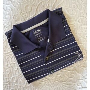 Adidas ClimaCool Mens Navy Blue Striped Pinehurst 1895 Golf Polo Shirt Size S